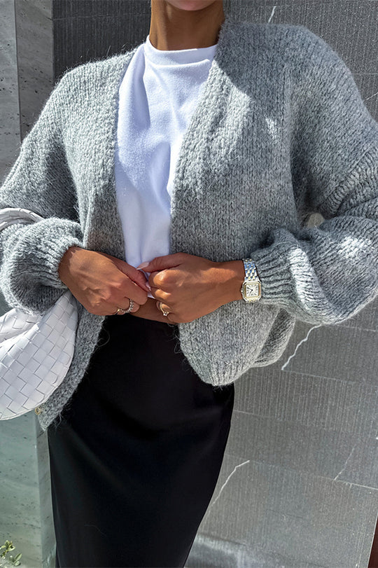 Color Long Sleeve Knitted Cardigan