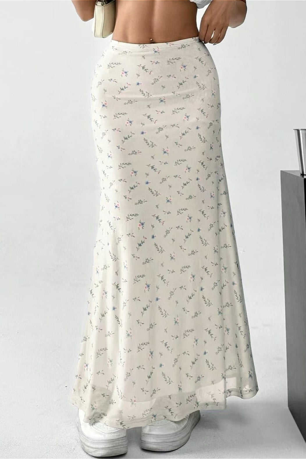 Satin A-line Midi Skirt