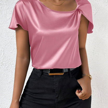 Leasa - Forward Shoulder Accent Blouse
