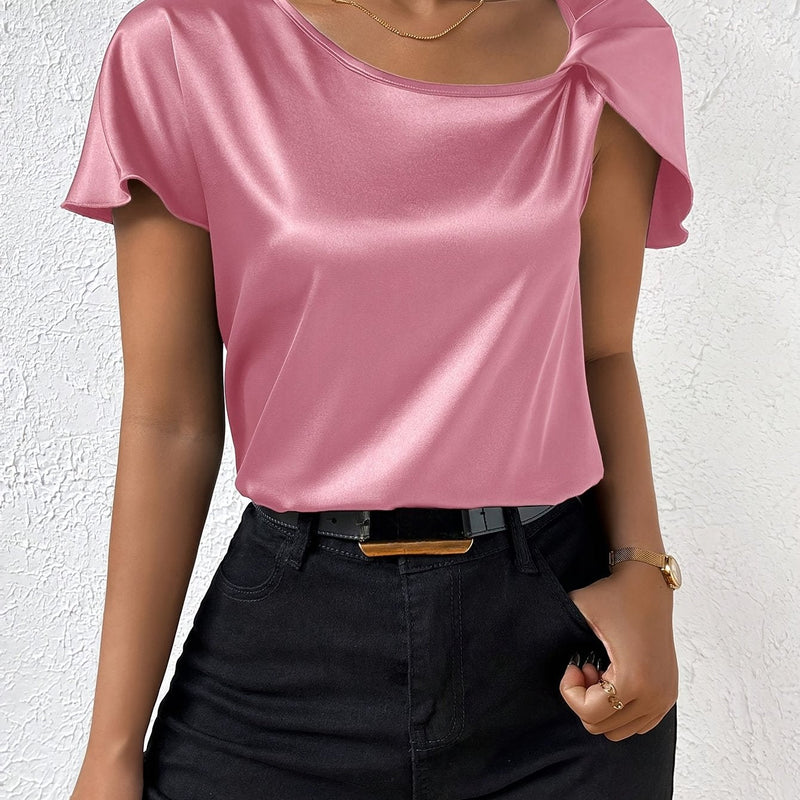 Leasa - Forward Shoulder Accent Blouse