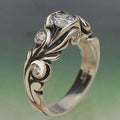 Silver Inlaid Glass Ring