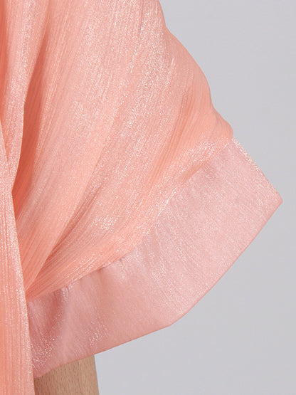 High-low Loose Pleated Split-joint Stand Collar Mini Dresses