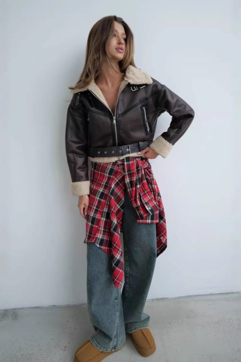 Sherpa Lapel Short Coat