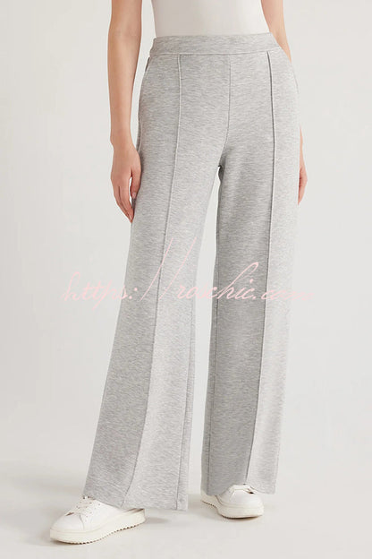 Weather Gets Cold Color V-neck Top and Elastic Waist Pocketed Lounge Pants Set