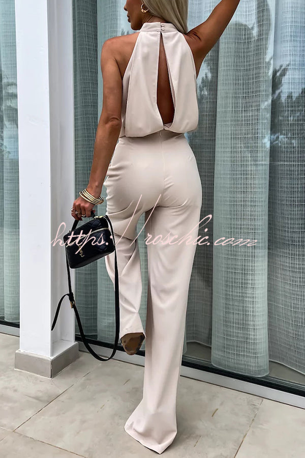 Fashionable Color Sleeveless Hollow Slim Fit Jumpsuit