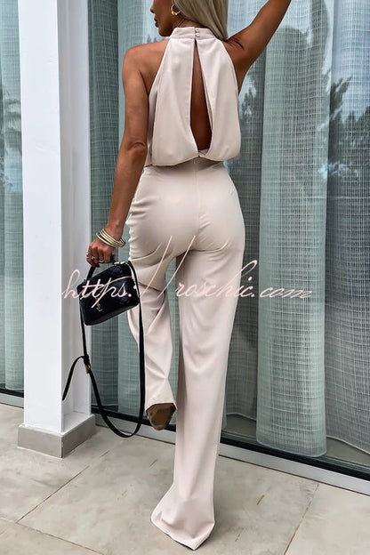 Fashionable Color Sleeveless Hollow Slim Fit Jumpsuit