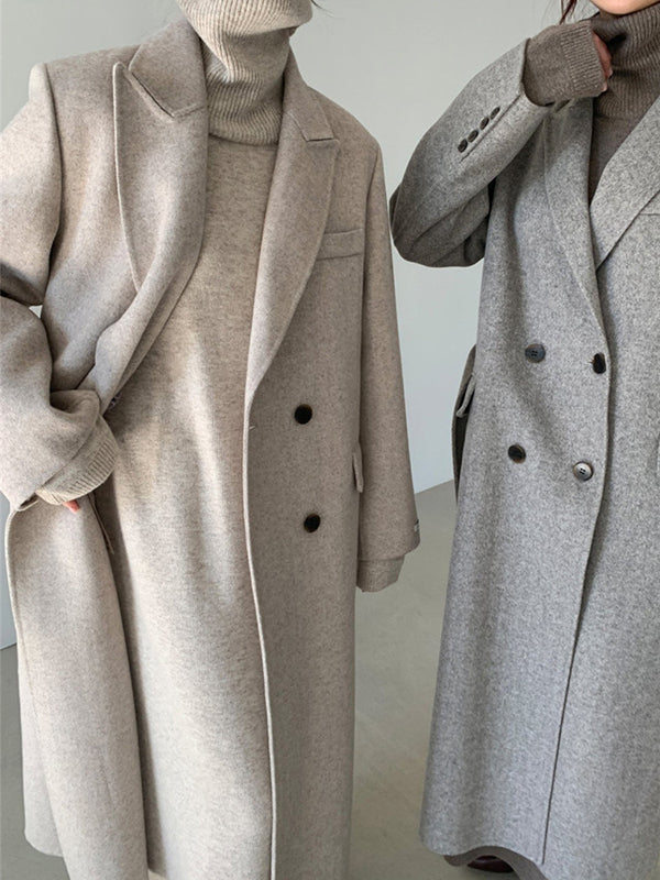Long Sleeves Loose Color High-neck Sweater Dresses