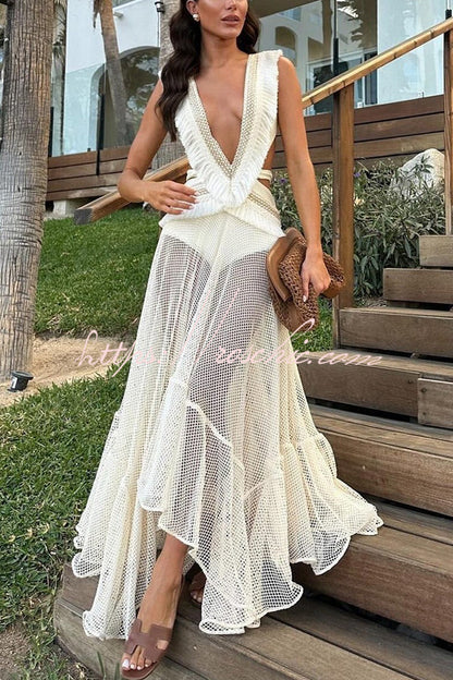 See-through Mesh Lace Resort Beach Skirt
