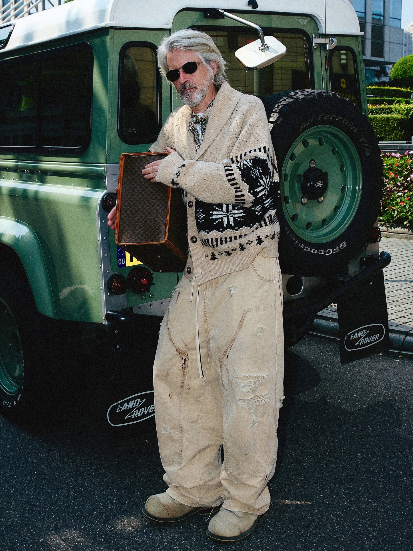 Distressed Double-knee Pants