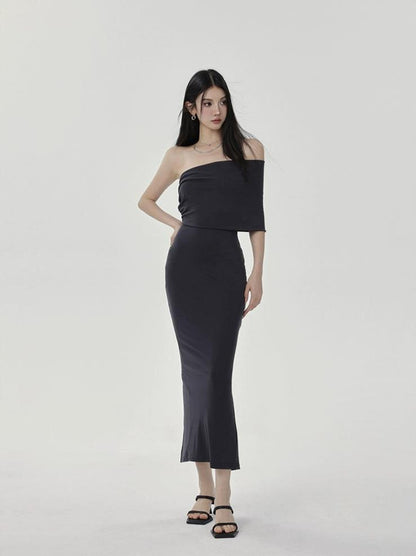 One-shoulder Bodycon Midi Dress