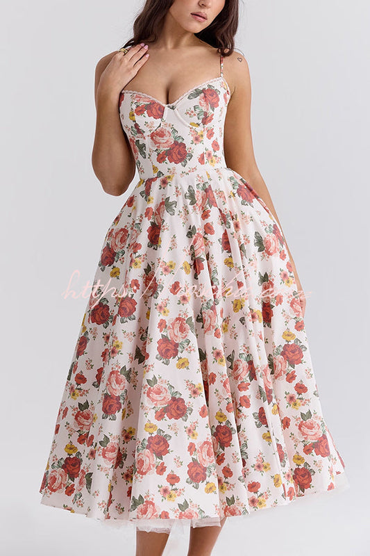 Love Is Love Print Halter Mesh Double Hem Midi Mini Dress