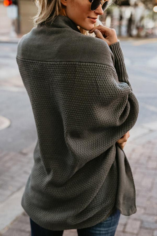 Bat Sleeve Long Knitted Cardigan Sweater