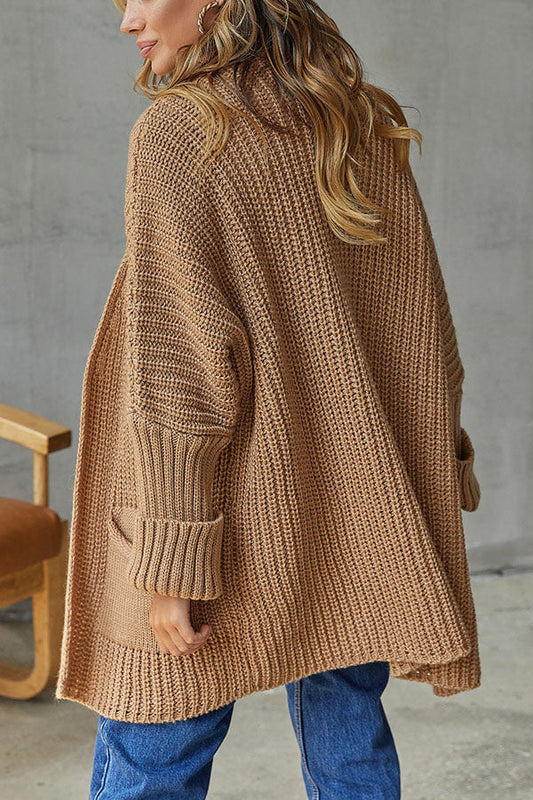 Loose Mid Length Sweater Cardigan Coat Large Size