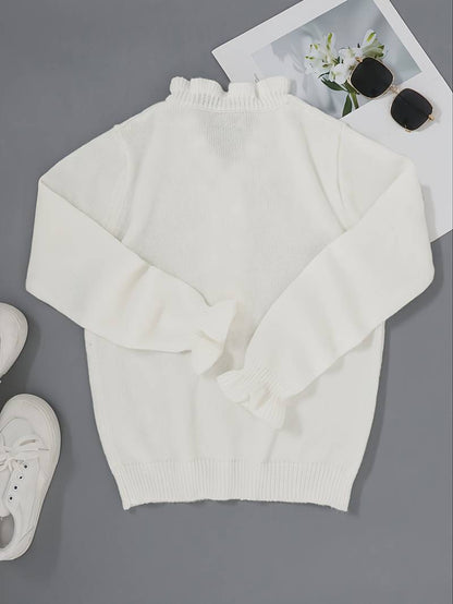 Darcey | Ruffle Blouse With Decorative Buttons for