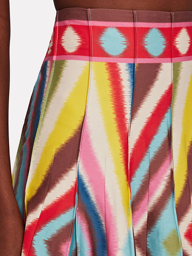 Colorblock Print Bikini Set and Skirt