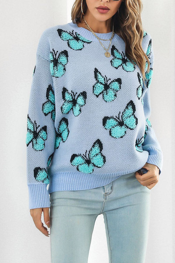 Three-dimensional Butterfly Loose Autumn and Winter Long-sleeved Sweater