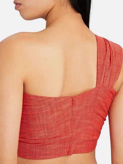 One-shoulder Swimsuit and Beach Skirt
