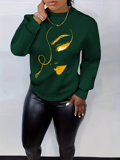Graphic Print Pullover Sweatshirt Fg3549