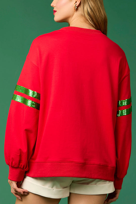 Christmas Sequined Crewneck Sweatshirt