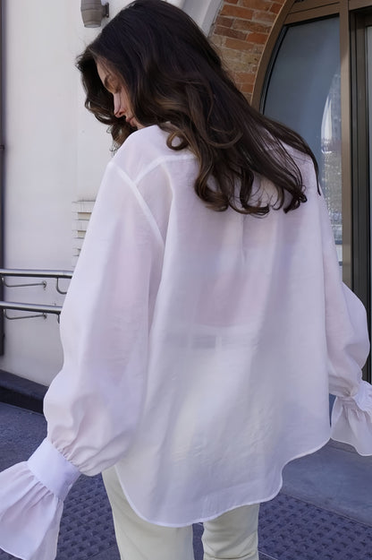 Ruffled Sleeve Loose Blouse