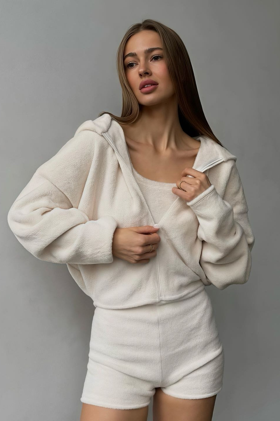 Fuzzy Cardigan Tank Three Piece Set