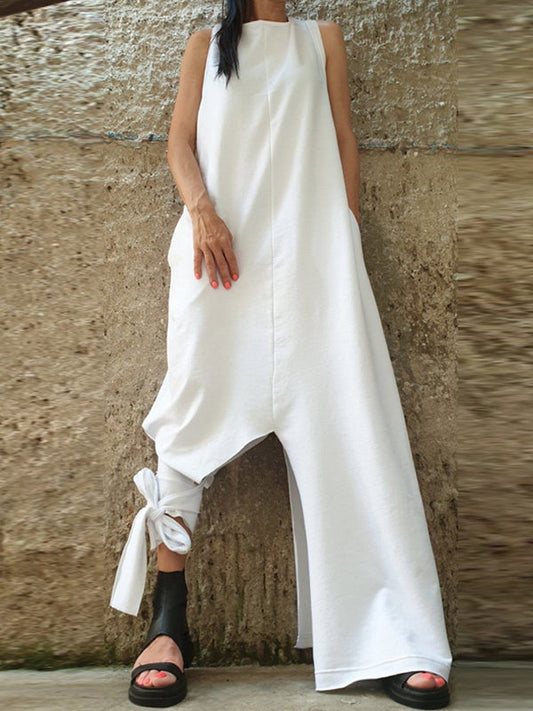 Loose Color Boat Neck Maxi Dresses
