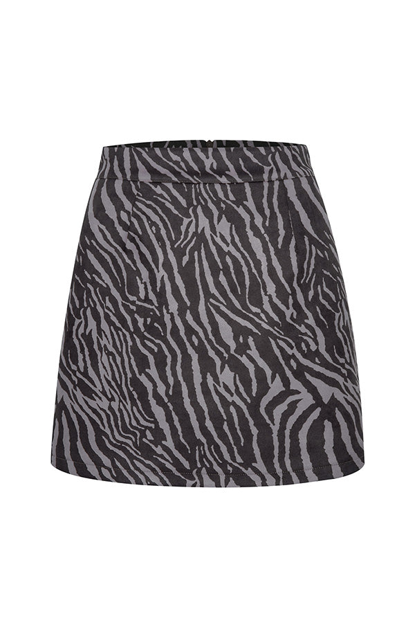 High-waist Zipper Autumn and Winter A-line Color Skirt