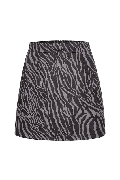 High-waist Zipper Autumn and Winter A-line Color Skirt