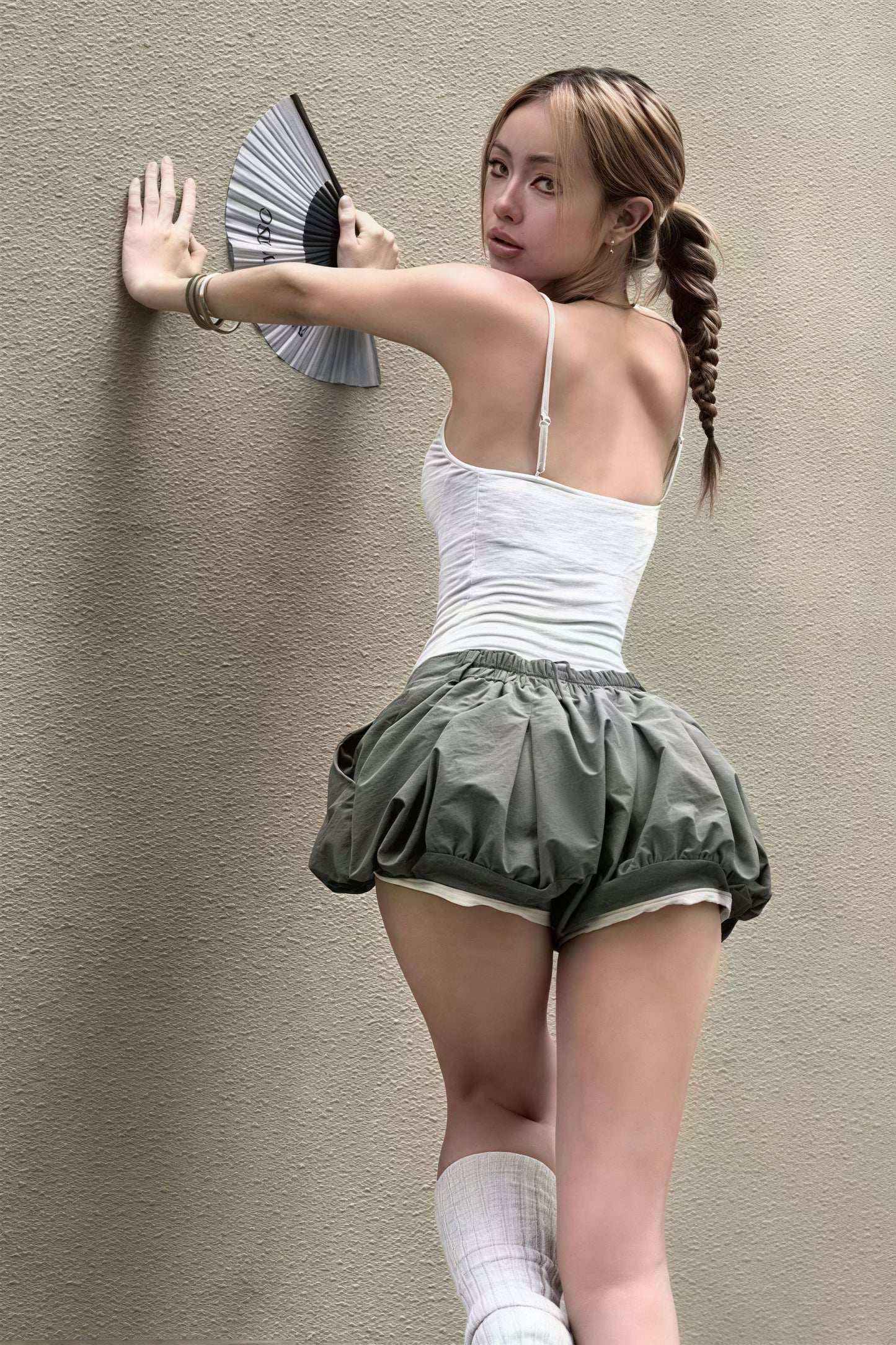 Low Waist Tulip Hem Shorts