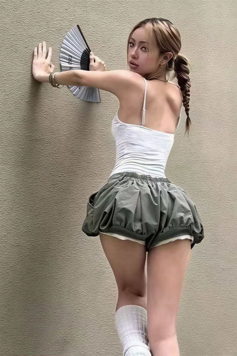 Low Waist Tulip Hem Shorts