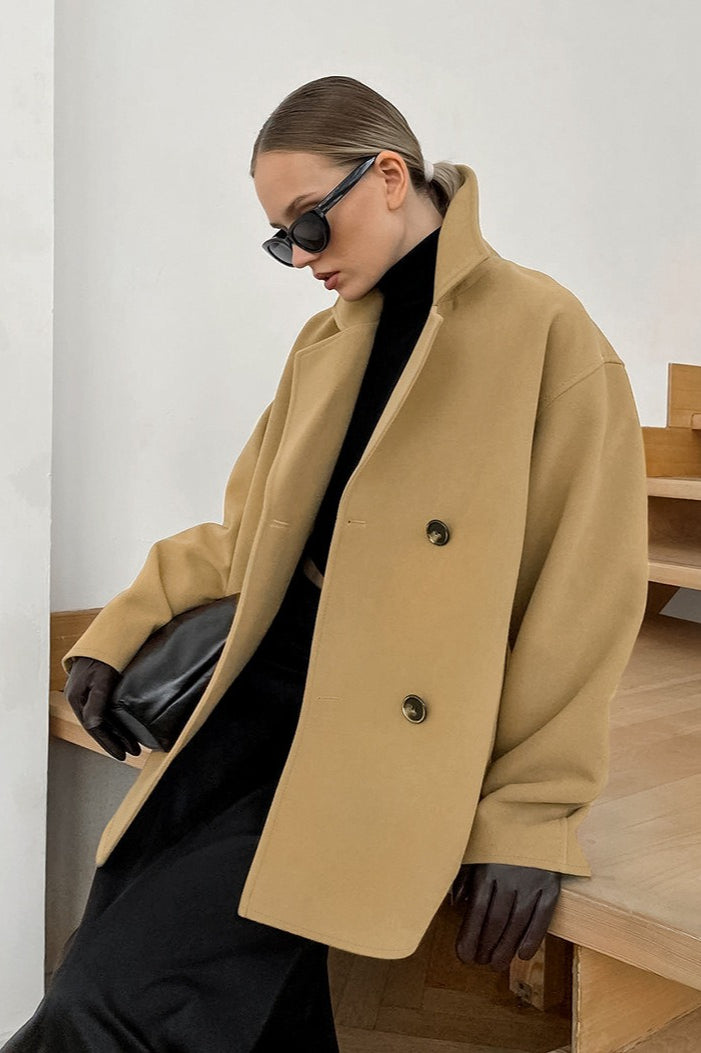 Wool Blend Midi Coat