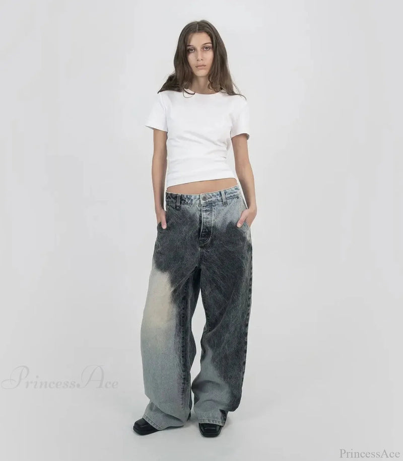 Aged Gothic Dark Contrast Denim Pant