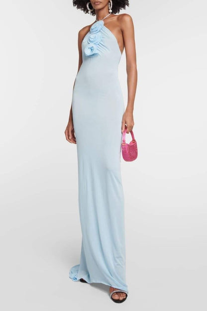 Alexia Halterneck -appliqué Maxi Dress