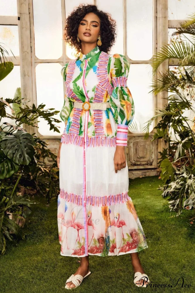 Alina Lantern Charming Sleeve Maxi Dress