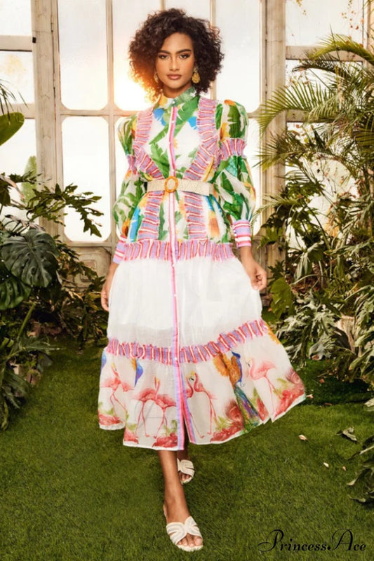 Alina Lantern Charming Sleeve Maxi Dress