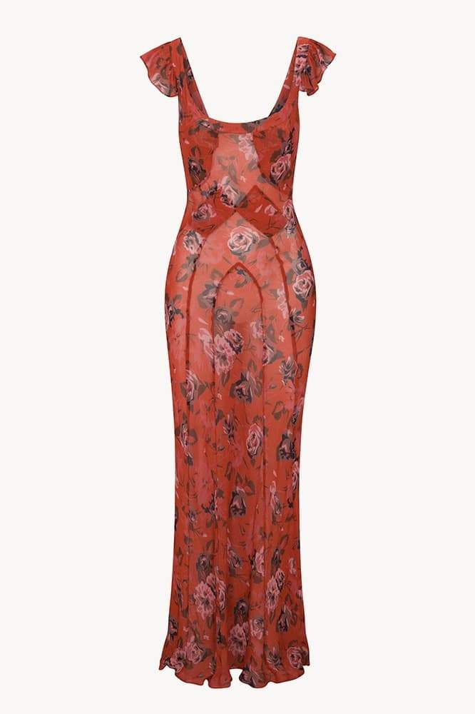 Alison Printed U-neck Maxi Dress