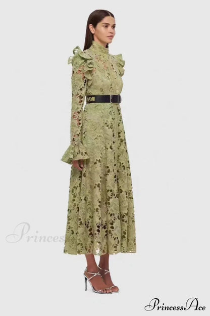 Aliyah Lace Charming Sleeve Midi Dress