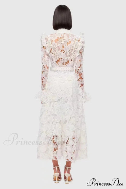 Aliyah Lace Charming Sleeve Midi Dress