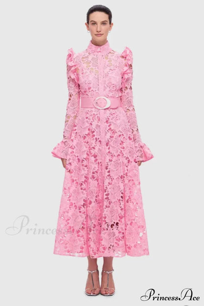 Aliyah Lace Charming Sleeve Midi Dress
