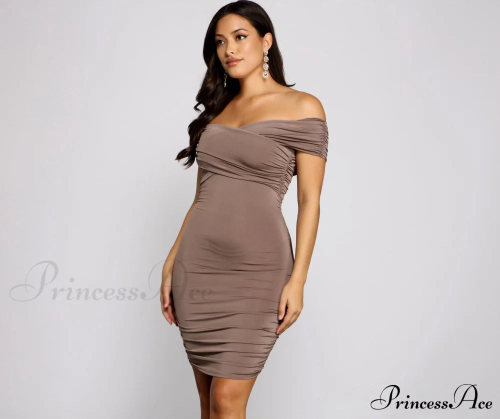 Alluring and Charming Off-the-shoulder Mini Dress