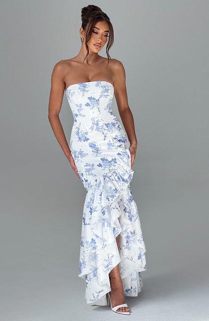 Angelina Maxi Dress - Blue Print