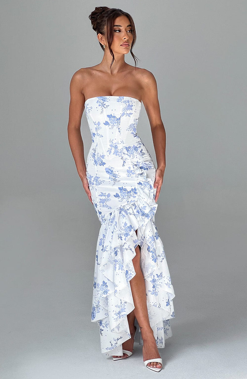 Angelina Maxi Dress - Blue Print
