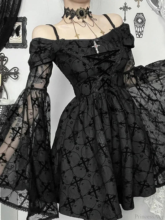 Angry Flare Sleeve Mini Dress