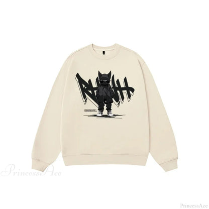 Anime Print Fleece Sweatshirt