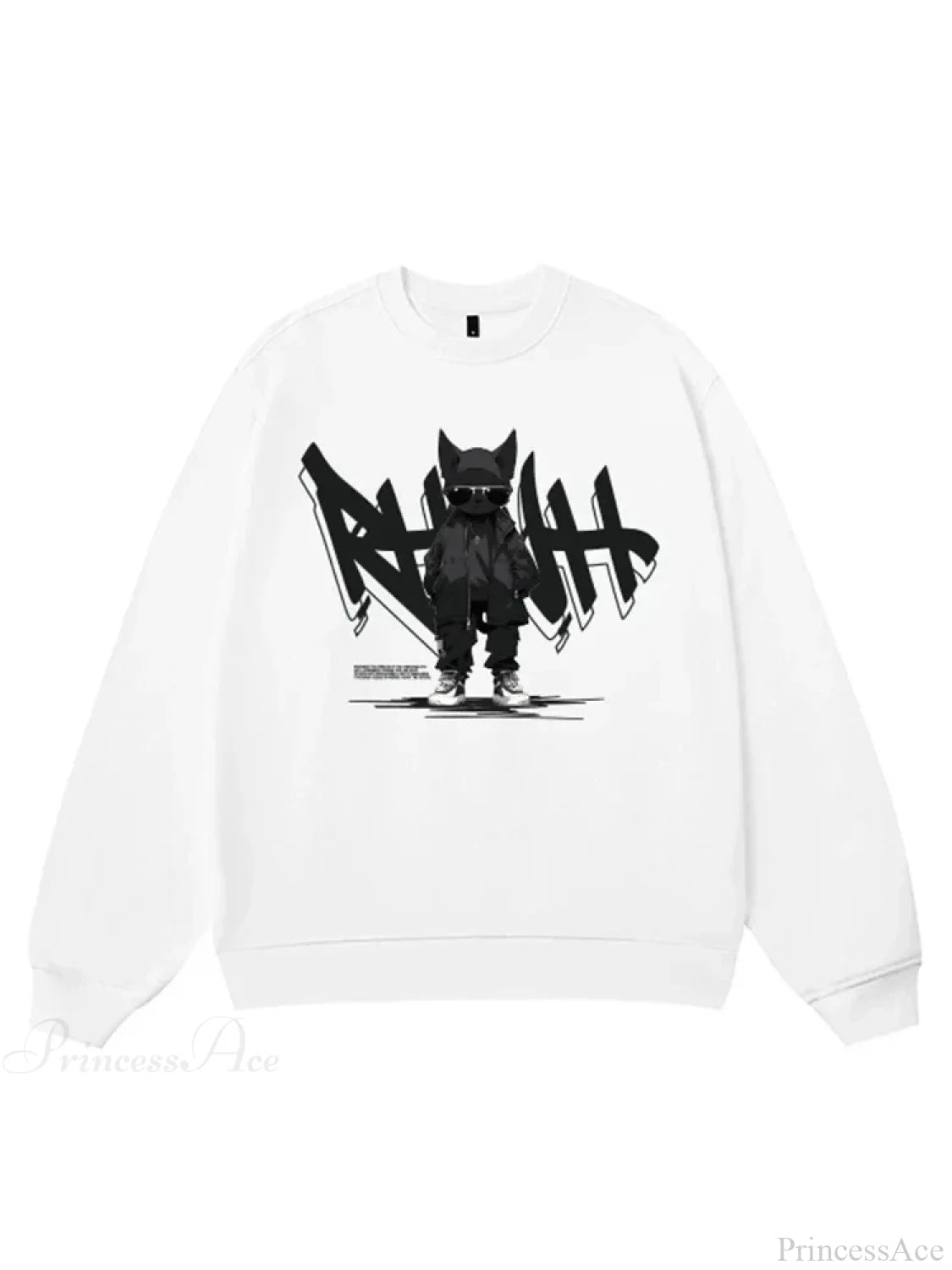 Anime Print Fleece Sweatshirt