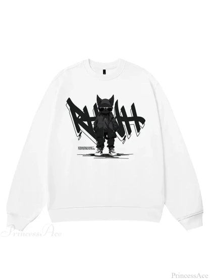 Anime Print Fleece Sweatshirt