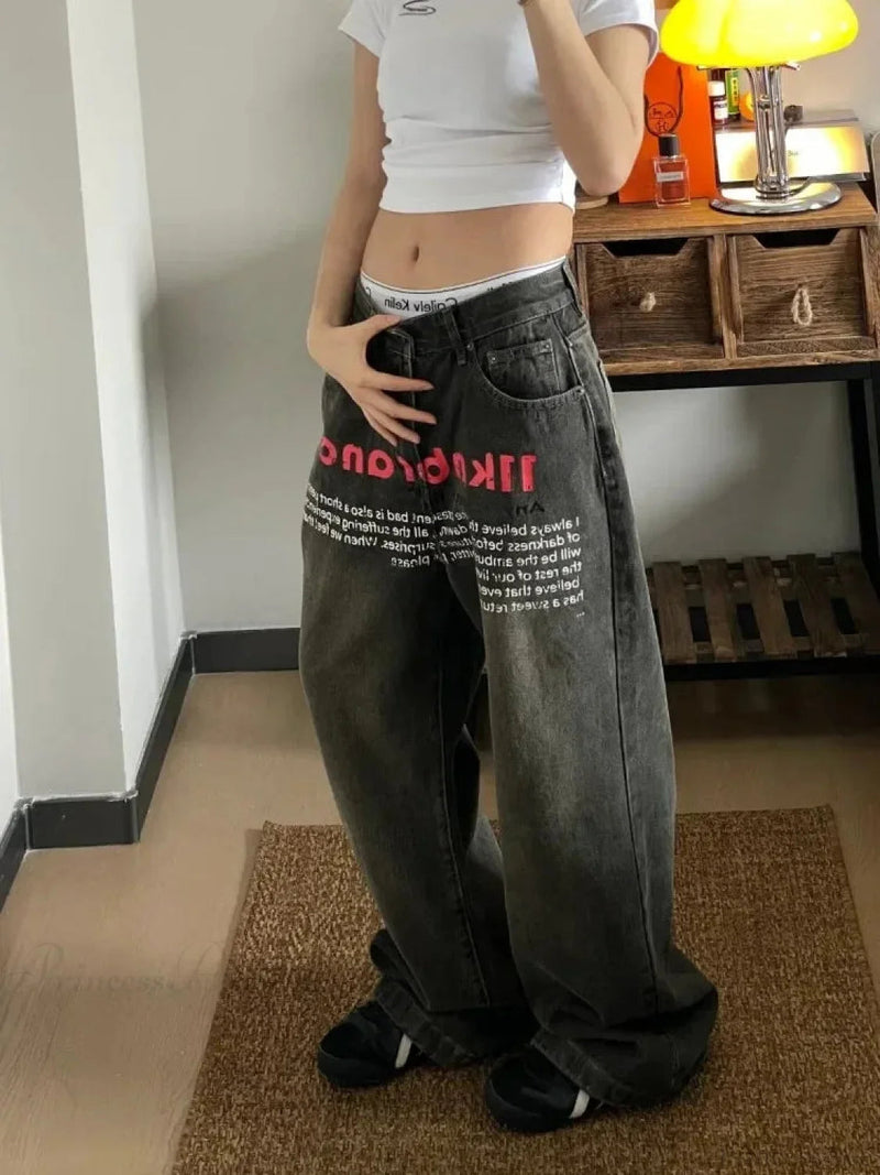 Antique Gothic Baggy Letter Pant