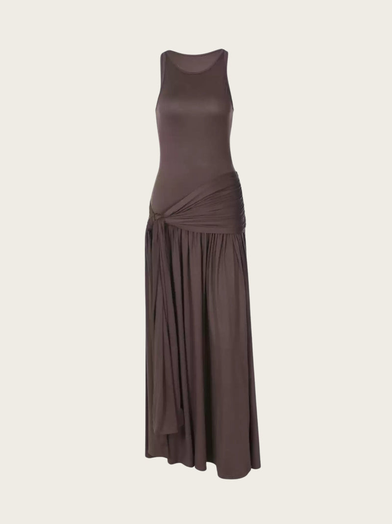 Aarna Pleated Splicing Maxi Dress