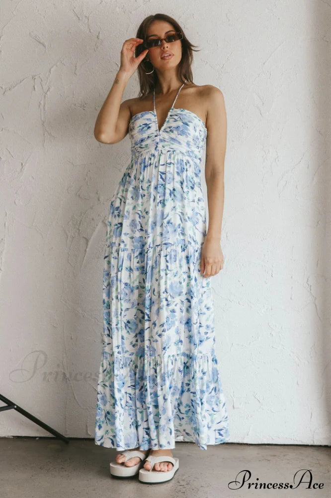 Asiah Halter Neck Maxi Dress