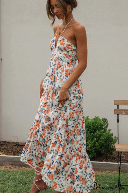 Asiah Halter Neck Maxi Dress